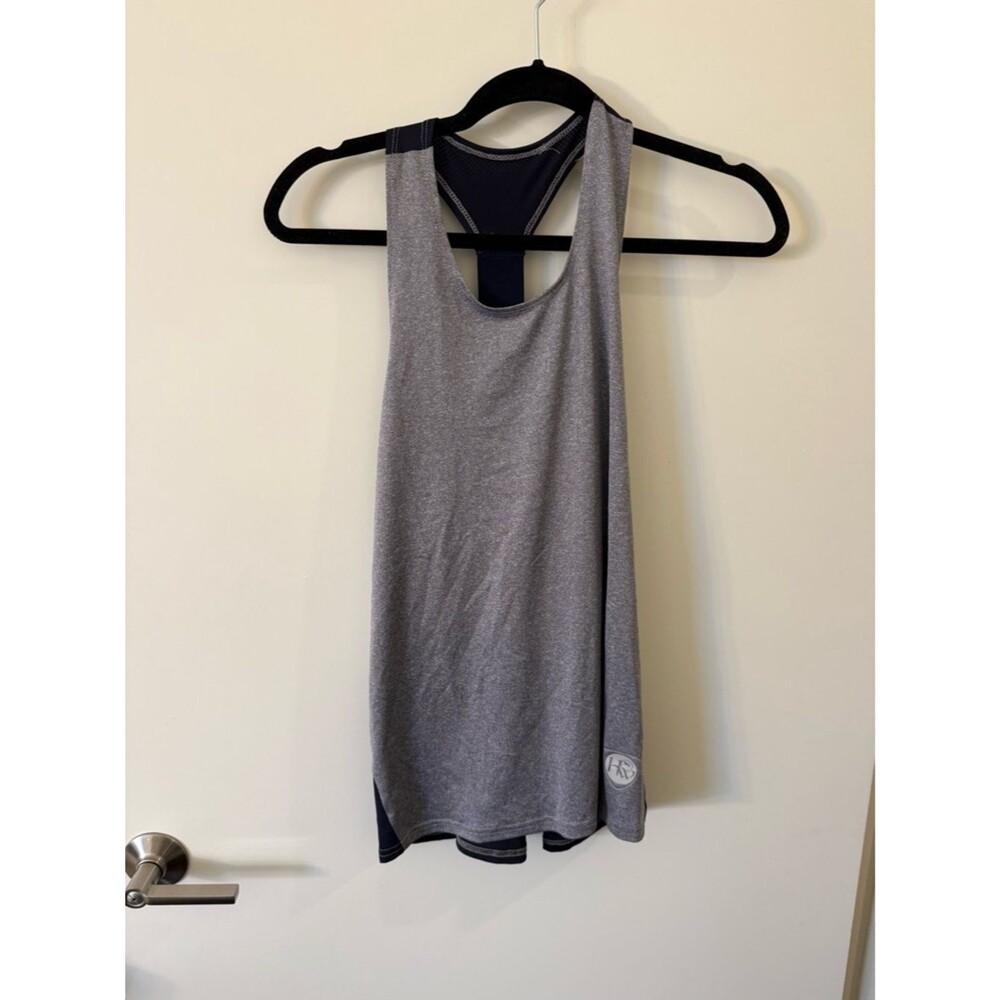 NWT Horseware Ireland Heather Gray and Navy Equestrian Racerback Tank Top